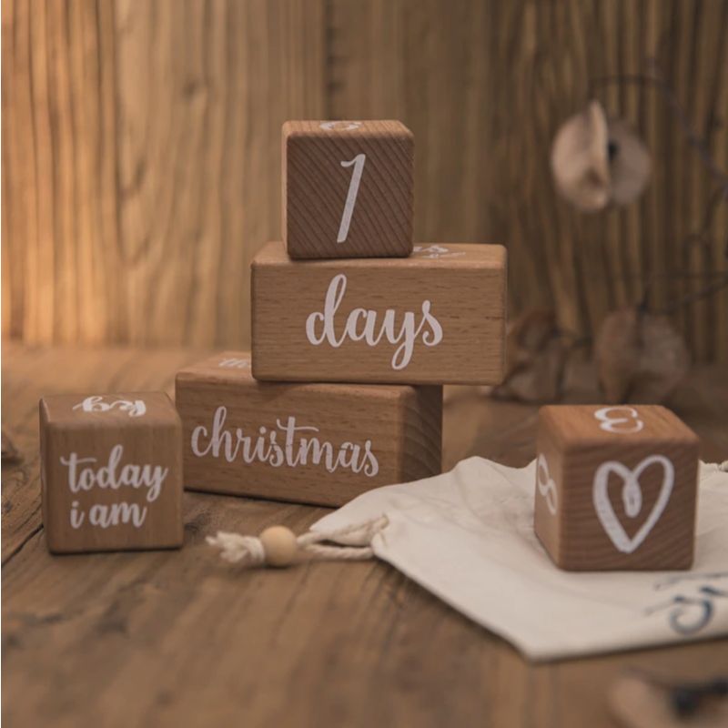 Baby Milestone Wooden Blocks