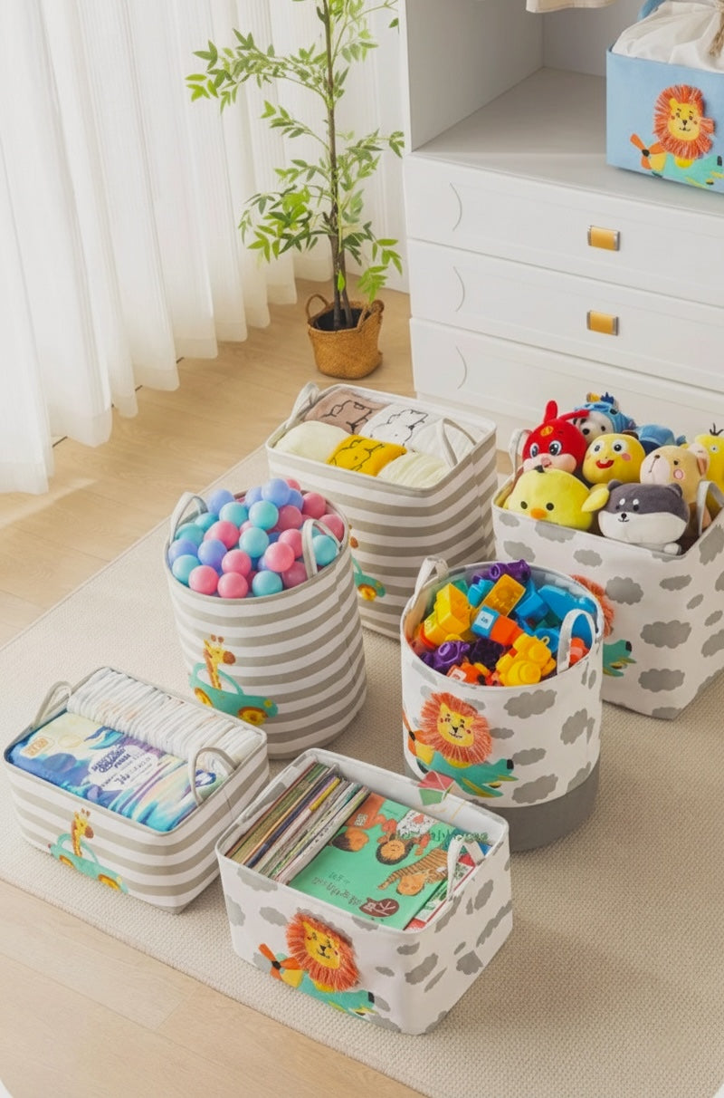 Cute Animal Linen Storage Baskets for Kids