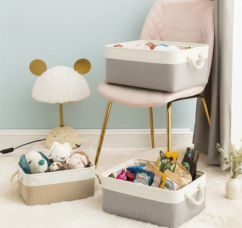 Linen Storage Baskets with Rope Handles