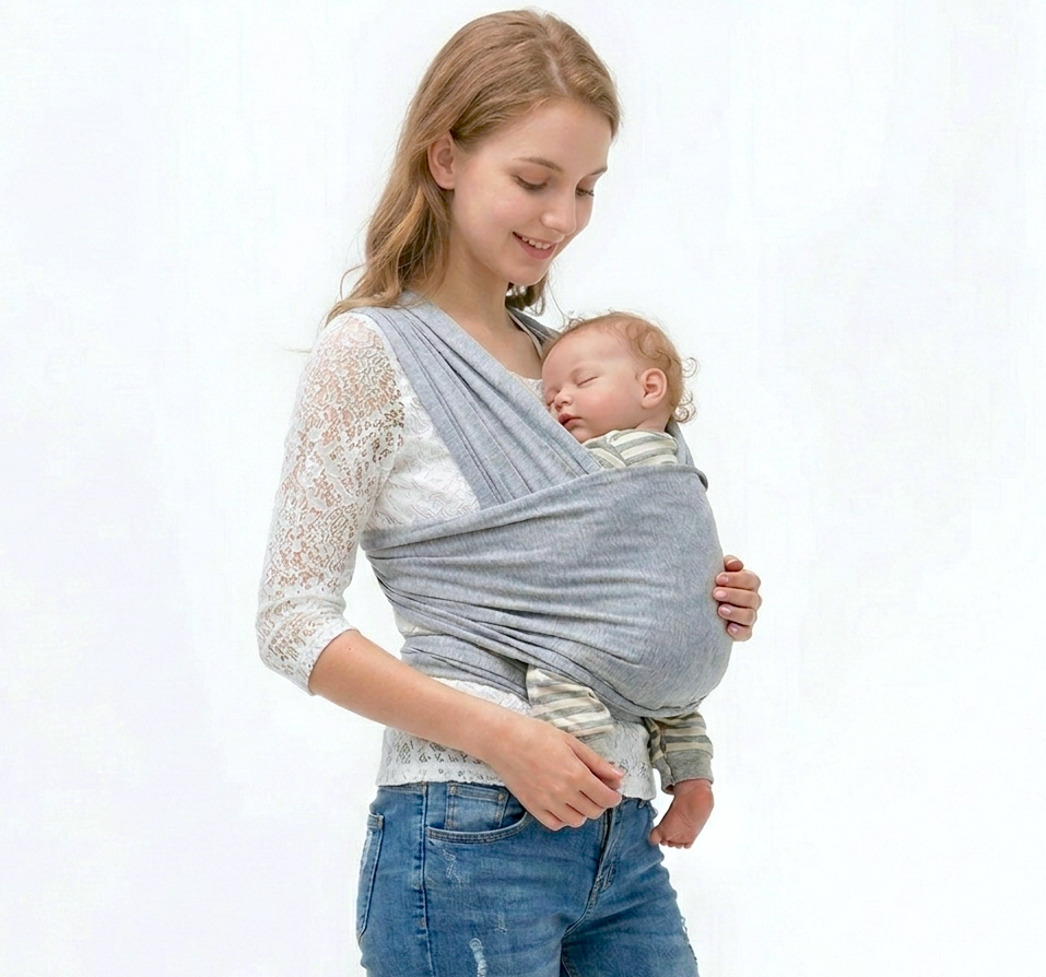 Stretch Baby Wrap Carrier – Hands-Free Newborn to Toddler Sling