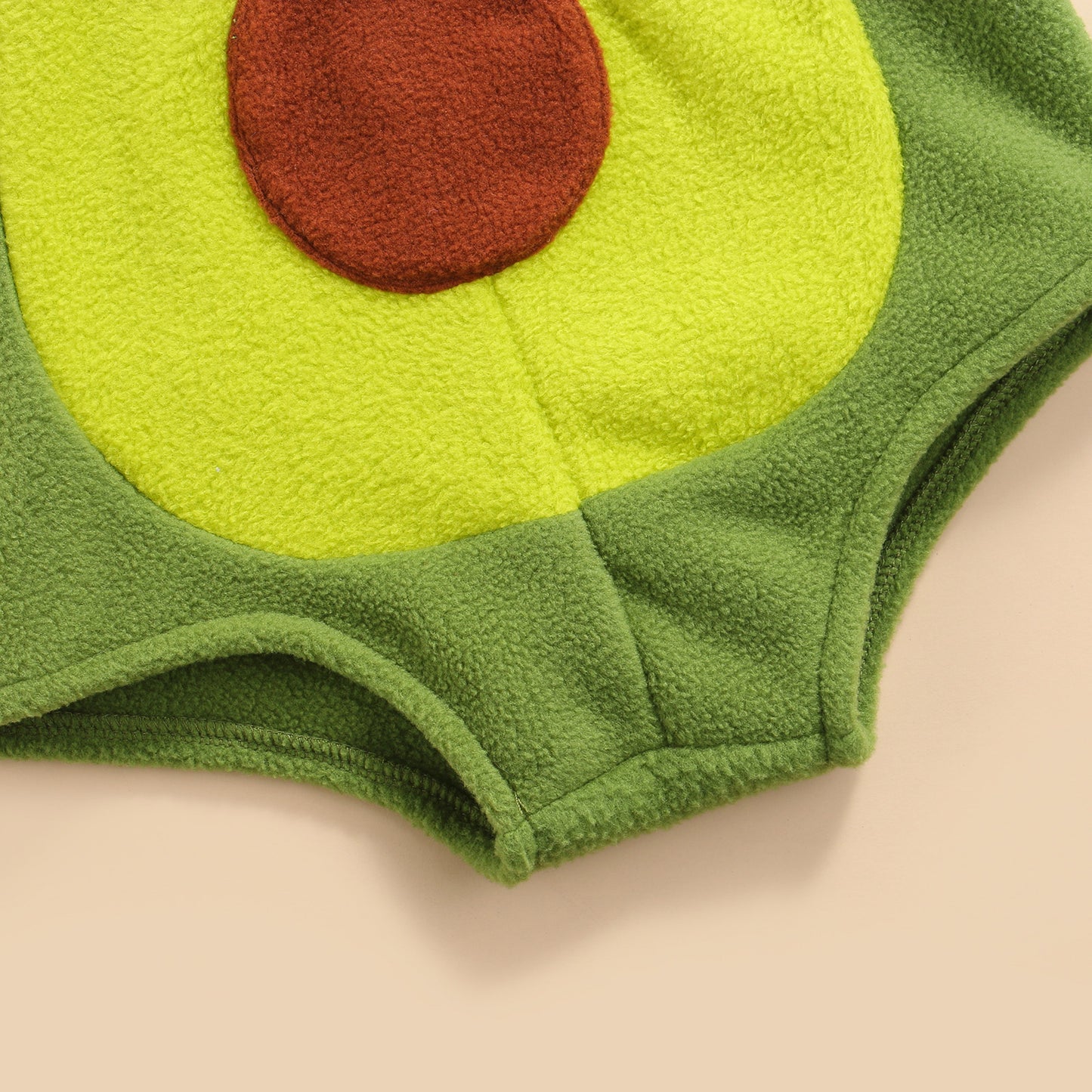 Baby Avocado Romper Outfit - Hooded Sleeveless Jumpsuit with Striped Stockings