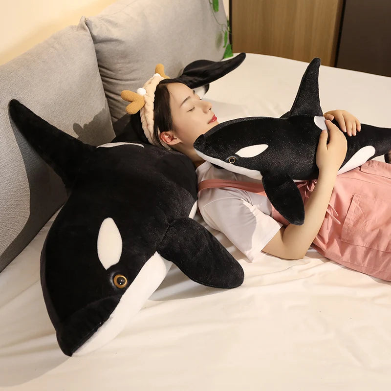 Orca Whale Plush Toy - Soft Black & White Stuffed Sea Animal for Kids