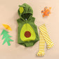 Baby Avocado Romper Outfit - Hooded Sleeveless Jumpsuit with Striped Stockings
