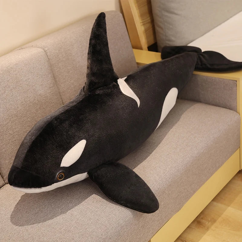 Orca Whale Plush Toy - Soft Black & White Stuffed Sea Animal for Kids