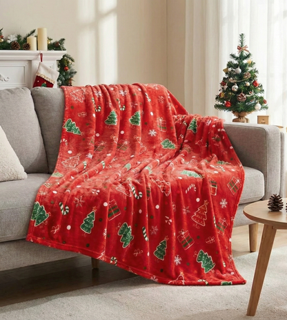 Christmas Flannel Blanket Soft Cozy Holiday Throw