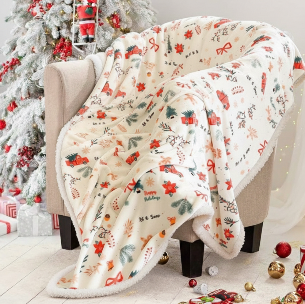 Christmas Flannel Blanket Soft Cozy Holiday Throw