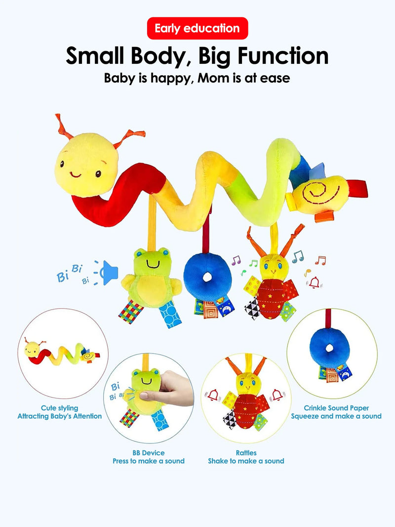 Colorful Hanging Baby Spiral Toy for Car Seat and Crib