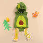 Baby Avocado Romper Outfit - Hooded Sleeveless Jumpsuit with Striped Stockings