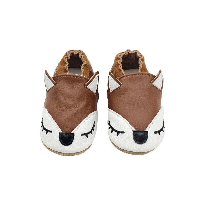 WildStep Leather Baby Moccasins | Animal Soft Sole First Walker Shoes 0-24M