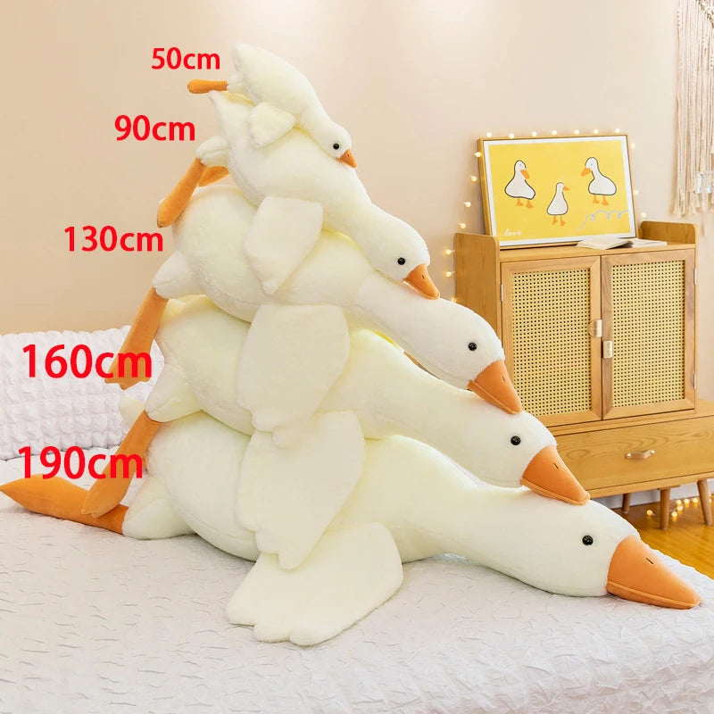 Goose Plush Pillow - Long Soft Stuffed Duck Cushion for Kids