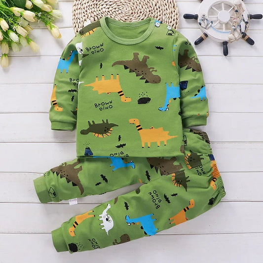 Cute Cartoon Cotton Pyjama Set for Autumn Bedtime & Everyday Lounging