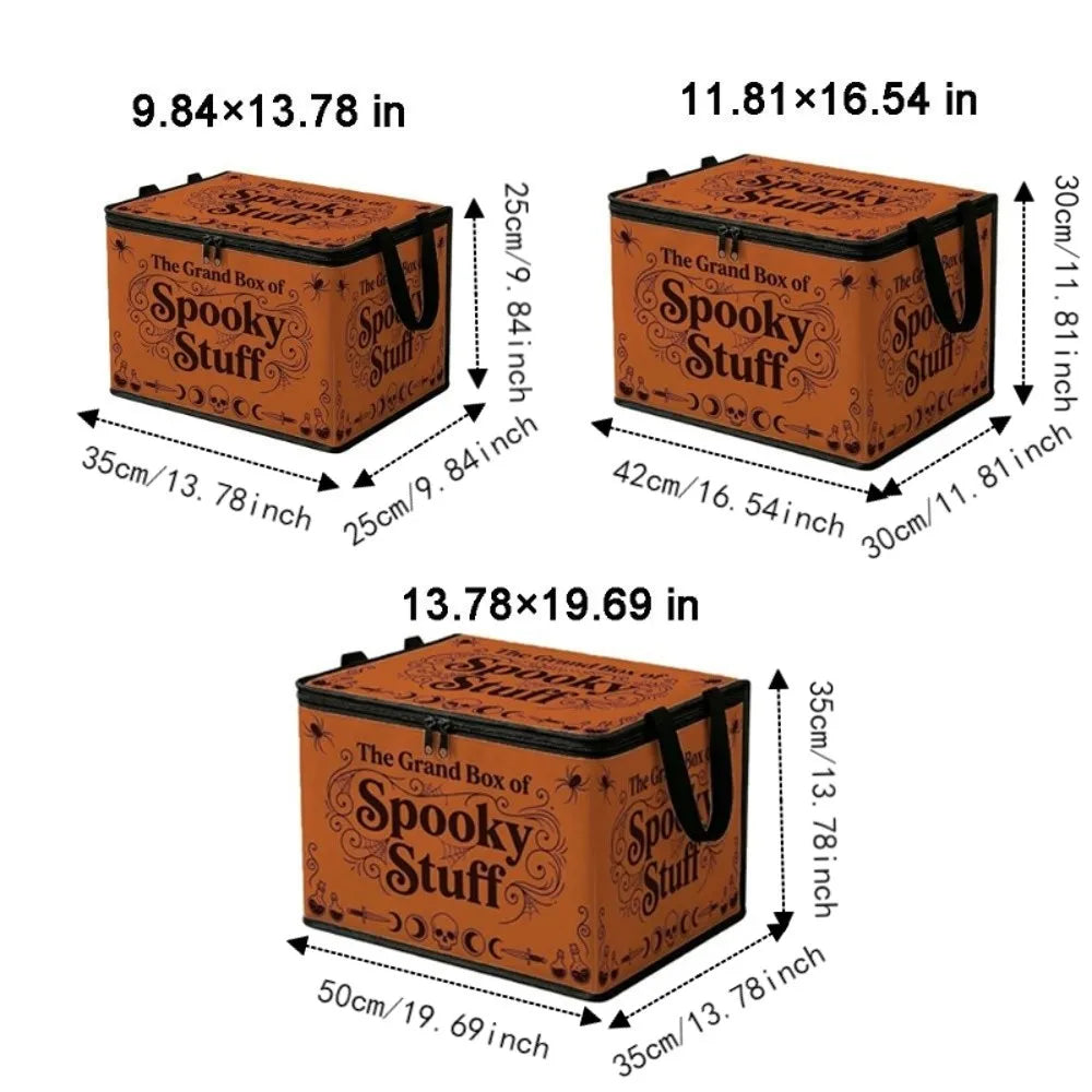 Halloween Storage Box - Spooky Stuff Organiser Bin with Lid