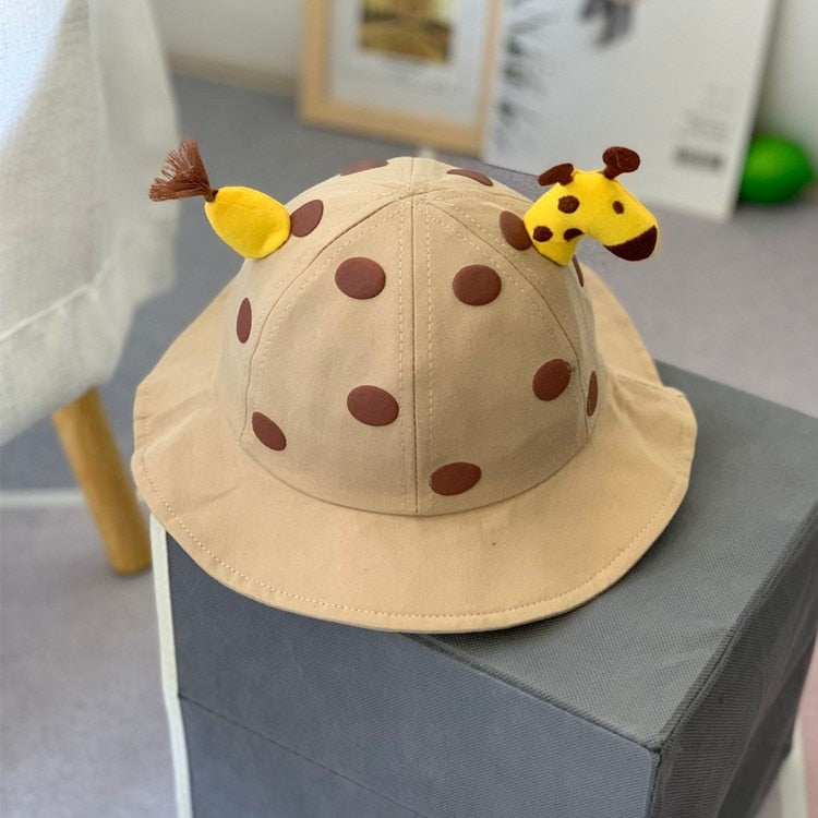 Cute Cartoon Giraffe Bucket Baby Hat