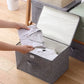 Fabric Organizer Bin with Lid for Home Storage