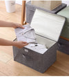 Fabric Organizer Bin with Lid for Home Storage