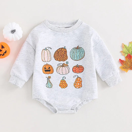 Pumpkin Print Halloween Bodysuit