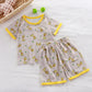 Short Sleeve Kids Pyjama Set with Cute Cartoon Prints