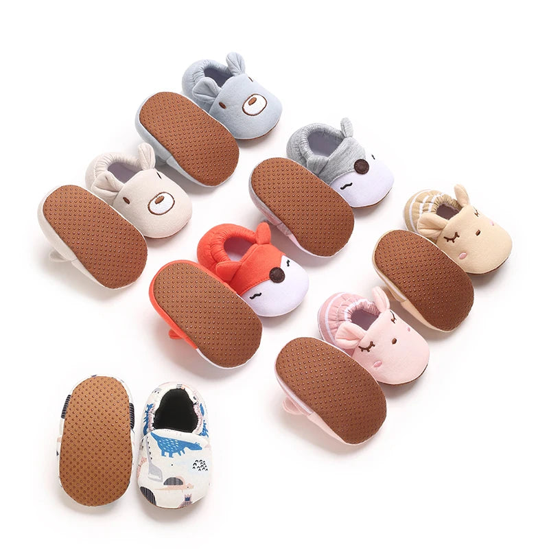 TinyPaws Animal Baby Crib Shoes | Soft Sole Non-Slip Newborn Booties 0-18M