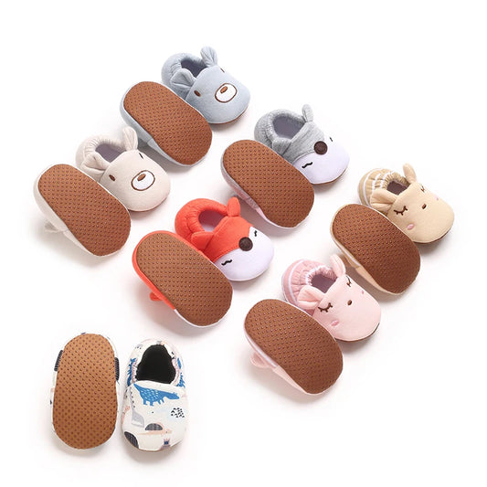 TinyPaws Animal Baby Crib Shoes | Soft Sole Non-Slip Newborn Booties 0-18M
