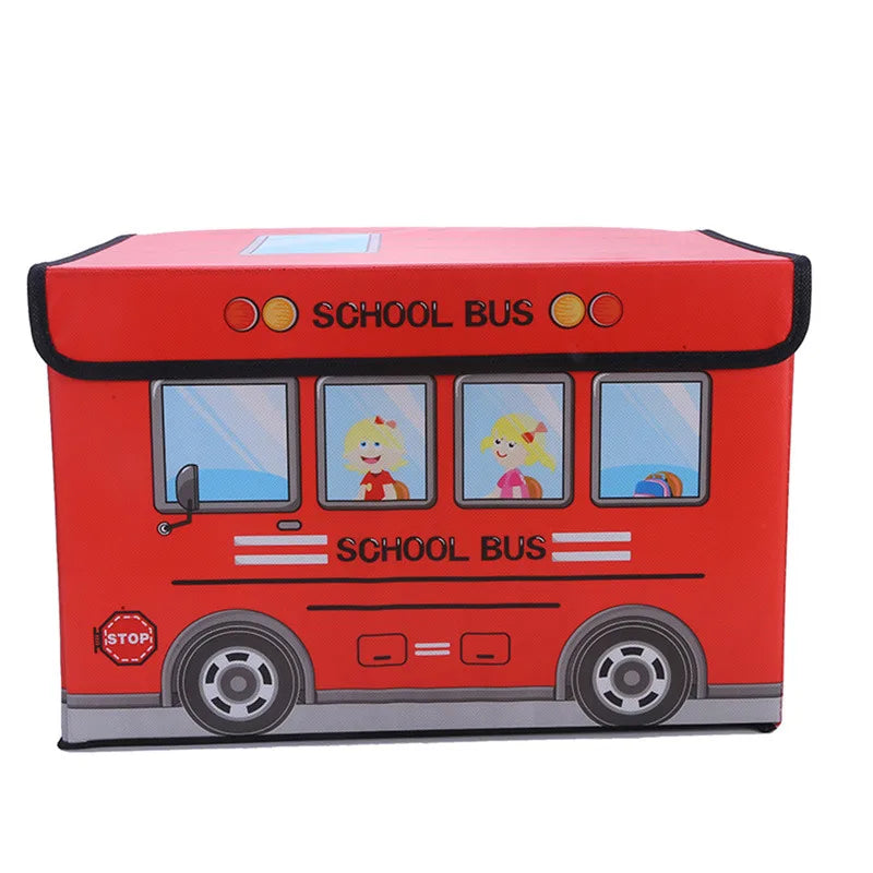 Collapsible School Bus Storage Box – 24L Fabric Organizer