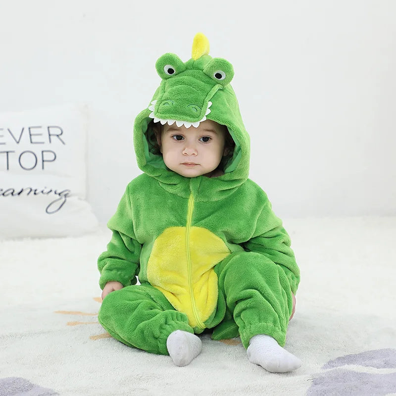 Baby Lion Onesie Costume - Soft Animal Romper with Hooded Mane