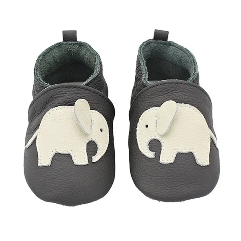 WildStep Leather Baby Moccasins | Animal Soft Sole First Walker Shoes 0-24M