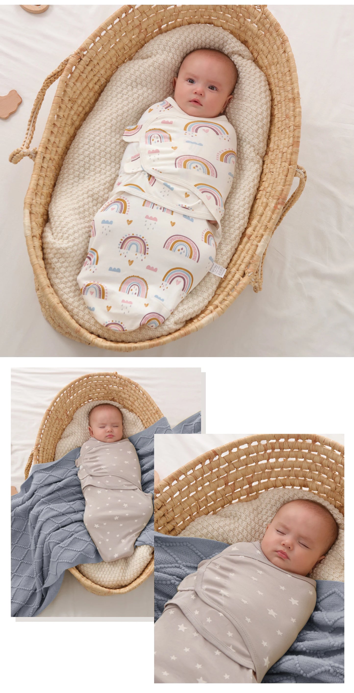 100% Cotton Newborn Swaddle Wrap for Calm, Cozy Sleep