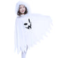 Kids Glow Ghost Costume - White Halloween Cape Outfit with Hood