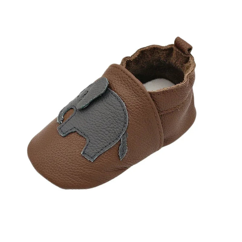 WildStep Leather Baby Moccasins | Animal Soft Sole First Walker Shoes 0-24M