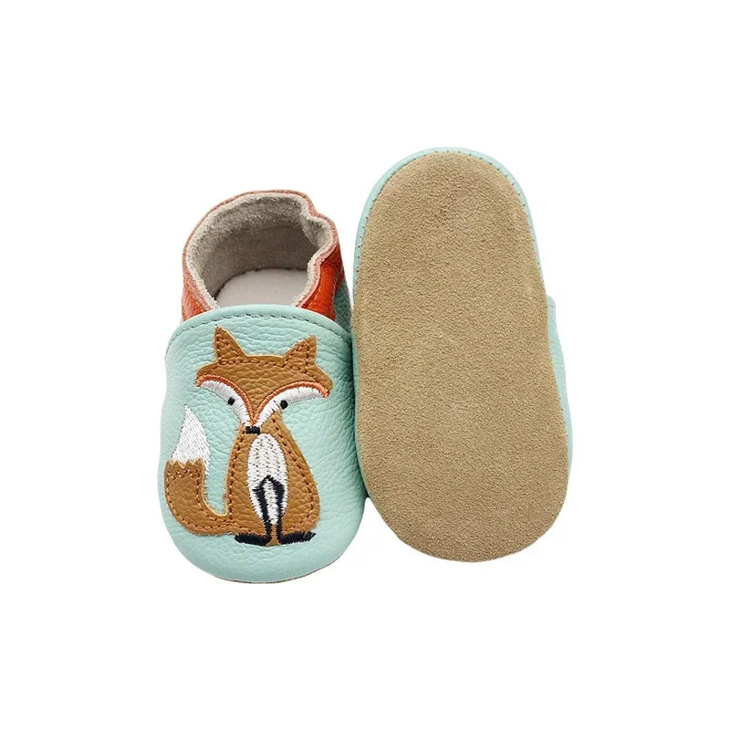 WildStep Leather Baby Moccasins | Animal Soft Sole First Walker Shoes 0-24M