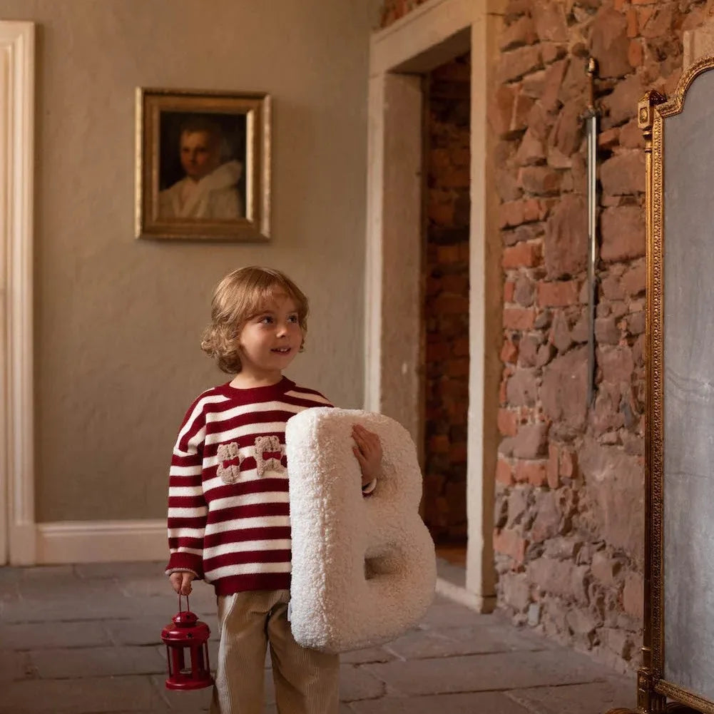 Lambswool Alphabet Pillows – Soft Plush Letter Cushion for Nursery and Playrooms