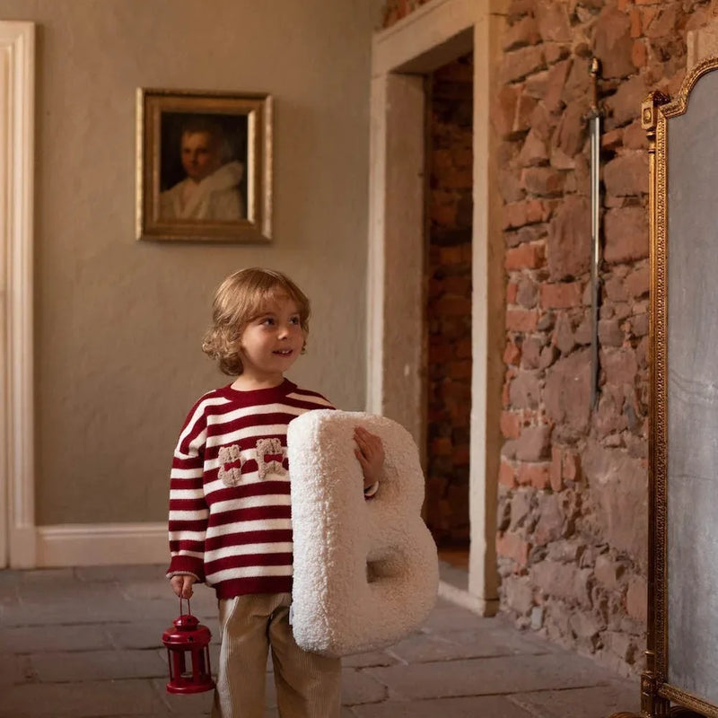 Lambswool Alphabet Pillows – Soft Plush Letter Cushion for Nursery and Playrooms