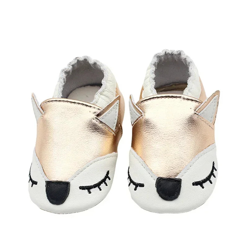 WildStep Leather Baby Moccasins | Animal Soft Sole First Walker Shoes 0-24M