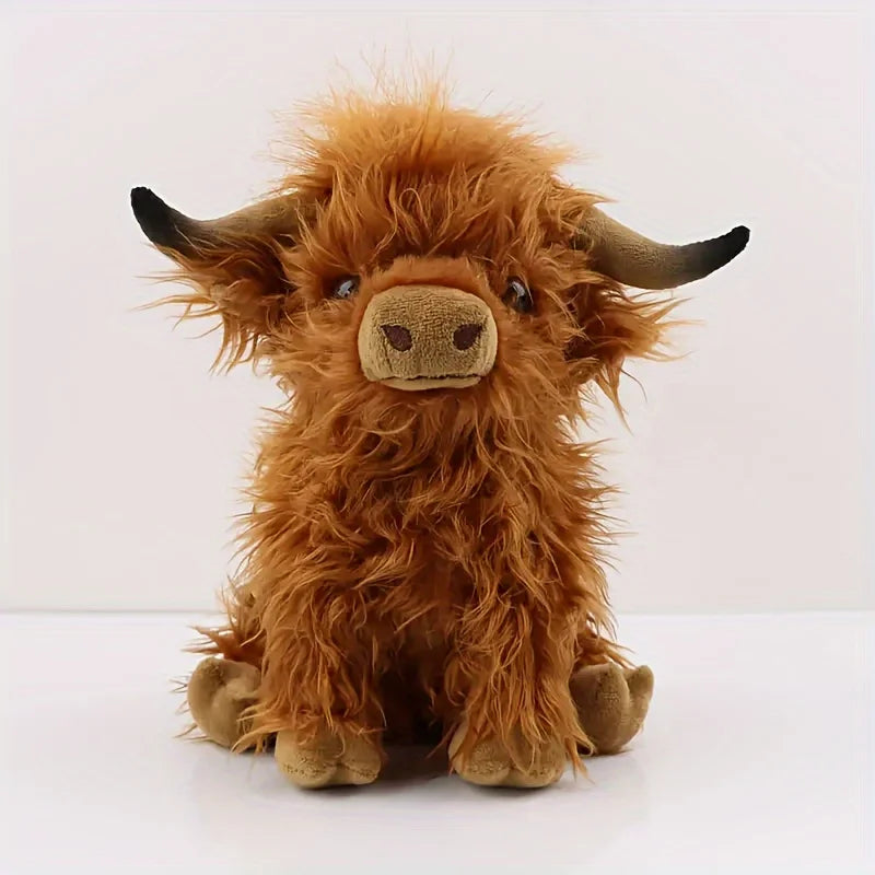 Highland Cow Plush Toy - 25cm Soft Stuffed Farm Animal for Kids