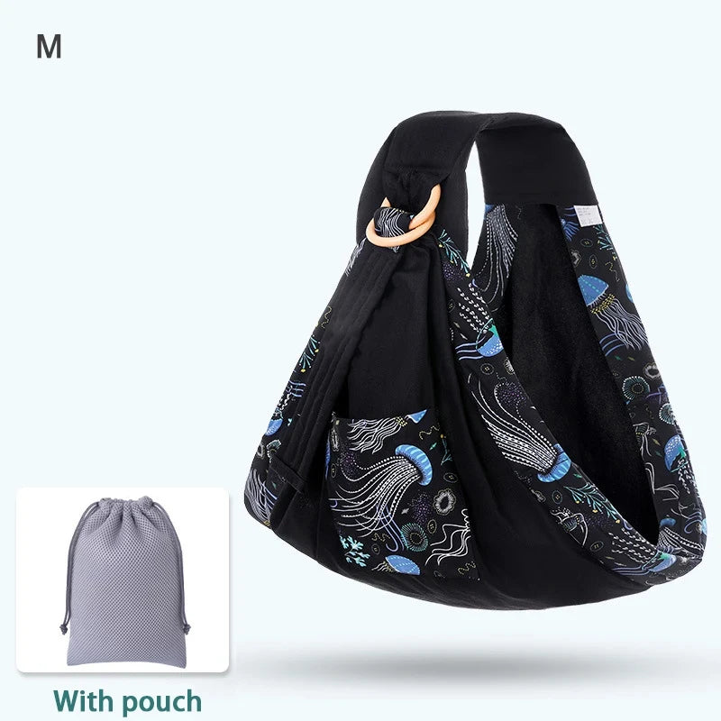 Adjustable Baby Wrap Carrier & Nursing Cover – Soft Breathable Sling (0–36 Months)