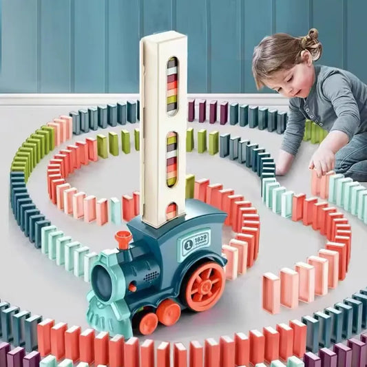 Domino Train Set for Kids with Light and Sound