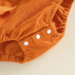 Baby Pumpkin Romper Outfit - Halloween Bodysuit Set with Bow Headband