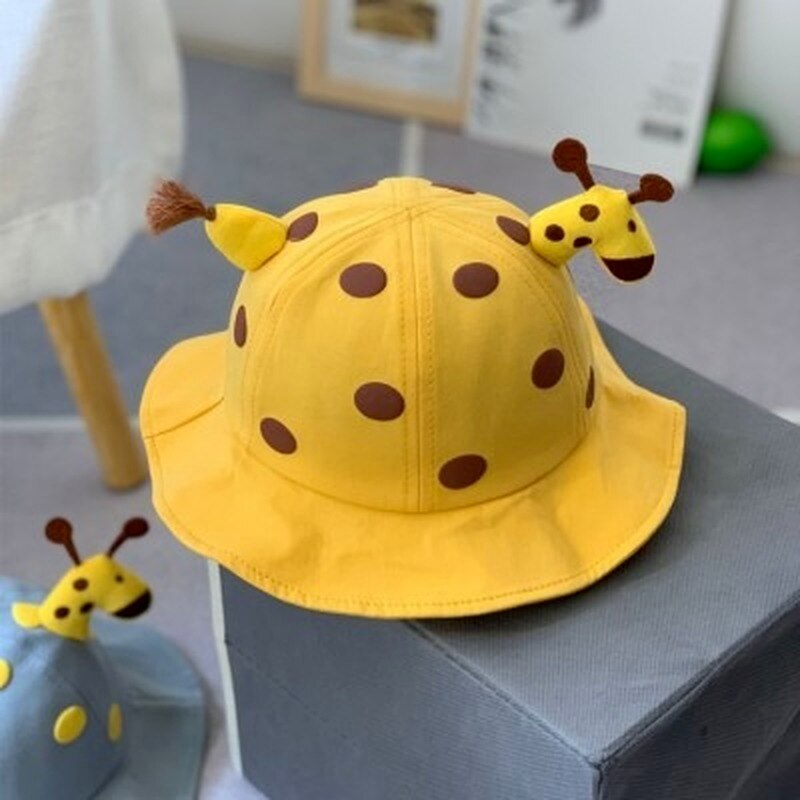 Cute Cartoon Giraffe Bucket Baby Hat