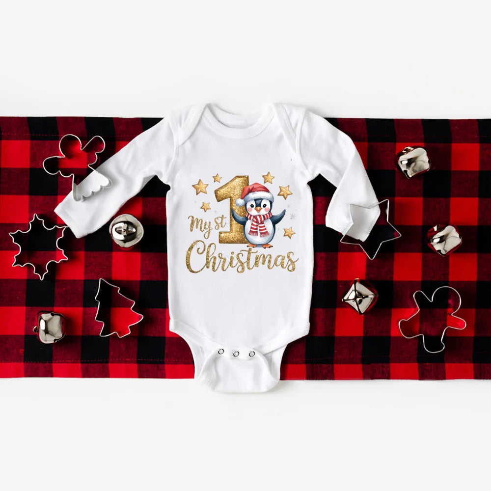 My First Christmas Baby Romper Long Sleeve Outfit