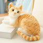 Cat Plush Toy - Soft Realistic Stuffed Cat for Kids & Nursery Decor