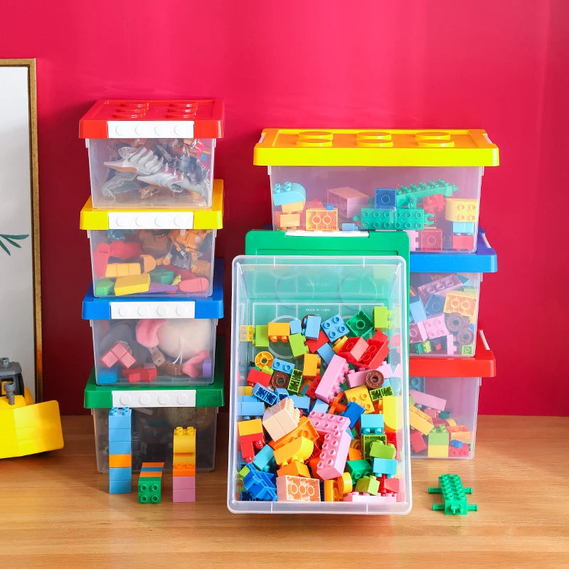Colorful Stackable Building Block Storage Boxes