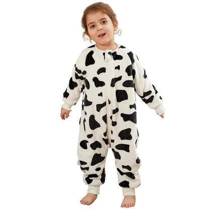 Warm Flannel Kids Sleepsack Pyjamas with Cute Cartoon Animal Prints