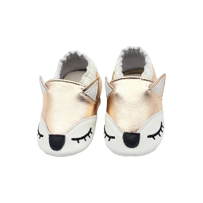 WildStep Leather Baby Moccasins | Animal Soft Sole First Walker Shoes 0-24M