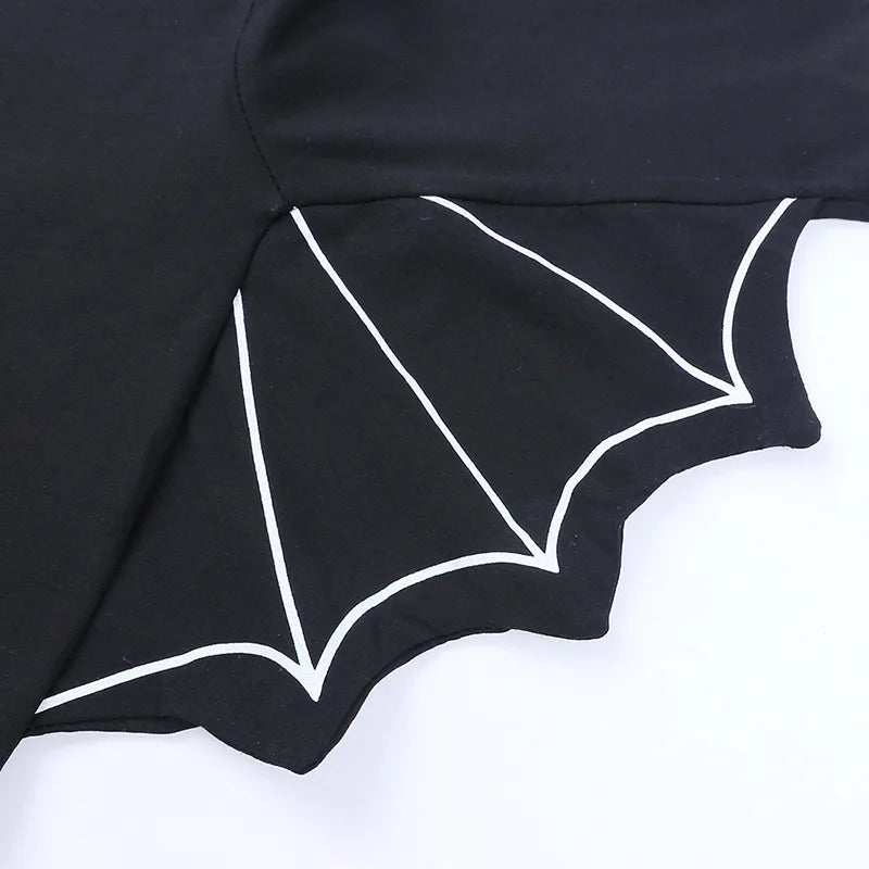 Baby Bat Romper Costume - Black Halloween Jumpsuit with Wing Sleeves