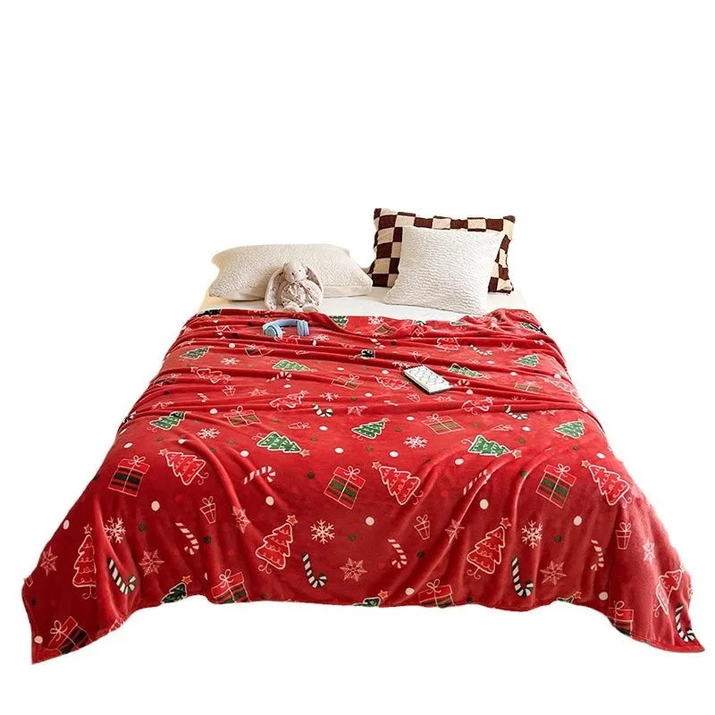 Christmas Flannel Blanket Soft Cozy Holiday Throw