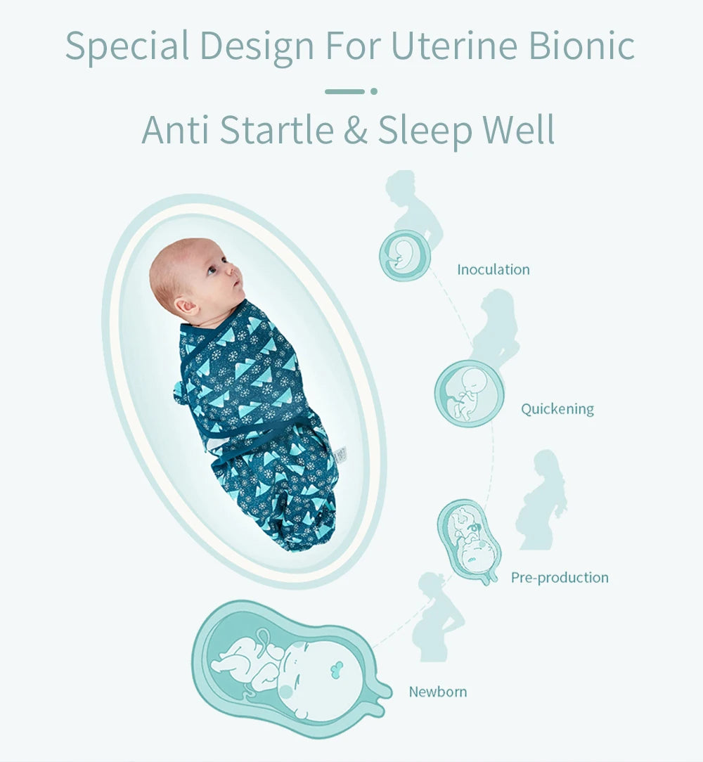 100% Cotton Newborn Swaddle Wrap for Calm, Cozy Sleep