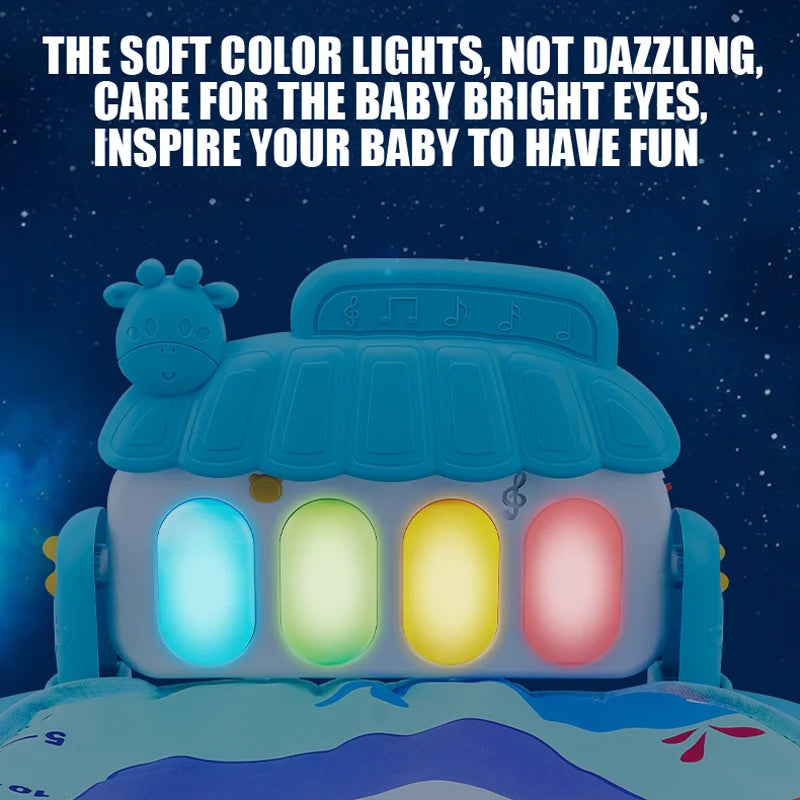 Baby Piano Play Gym with Music Mat and Sensory Toys