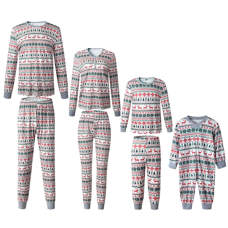 Festive Snowflake Family Matching Pajamas Set