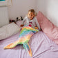 Glow Mermaid Tail Blanket - Soft Wearable Fleece Blanket for Kids