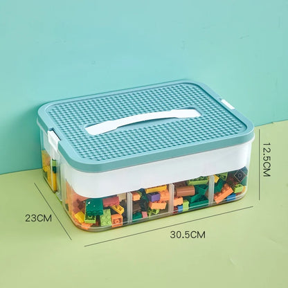 Stackable Kids Building Block Storage Box with 1–3 Layers and Play Lid